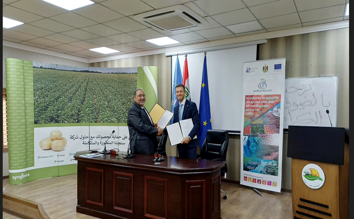 Memorandum o zajedničkoj suradnji potpisan je pod okriljem projekta za povećanje vrijednosnih košarica za poljoprivredu i hranu i unapređenje trgovinske politike u Iraku SAAVI