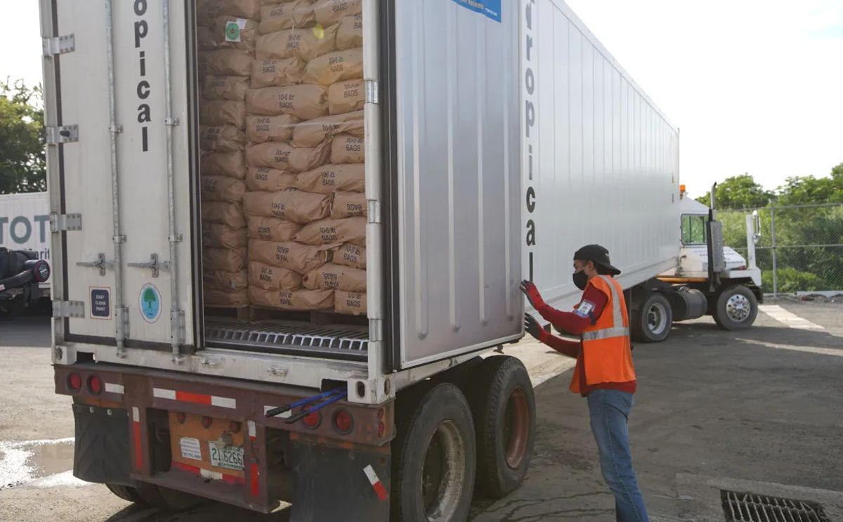 A truckload of potatoes in Puerto Rico. More than 80 per cent of Puerto Rico's potatoes usually come from P.E.I.. Courtesy: Joe Colon Studio